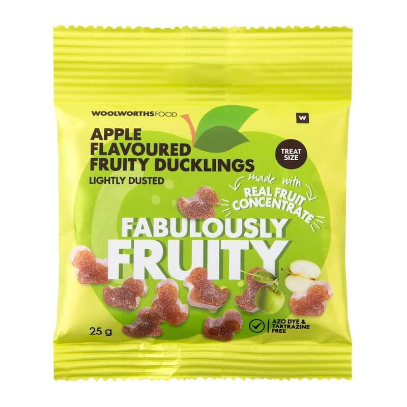 Woolworths Apple Flavoured Fruity Ducklings Fabulously Fruity (CASE OF 1 x 25g)