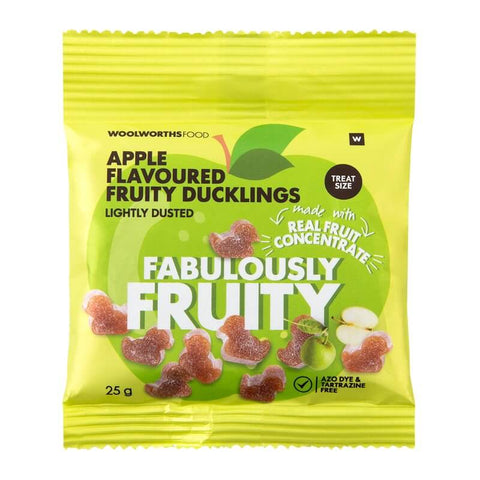Woolworths Apple Flavoured Fruity Ducklings Fabulously Fruity (CASE OF 1 x 25g)