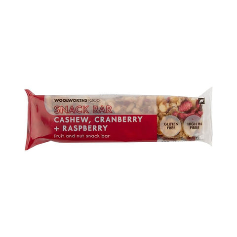 Woolworths Cashew Cranberry and Raspberry Snack Bar (CASE OF 1 x 50g)