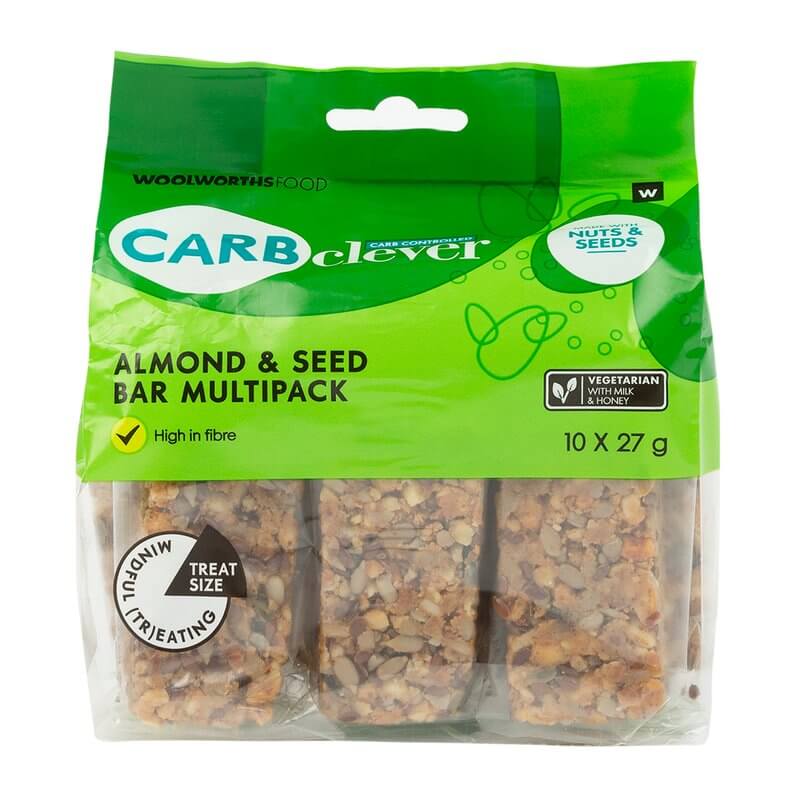 Woolworths Carb Clever Almond and Seed Bars Multipack (CASE OF 1 x 270g)