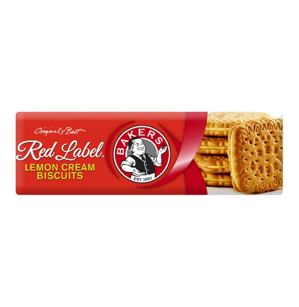 Bakers Red Label Lemon Cream Biscuits (Kosher) (CASE OF 12 x 200g)