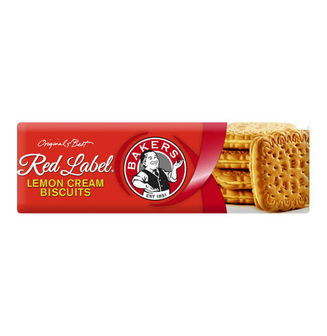 Bakers Red Label Lemon Cream Biscuits (Kosher) (CASE OF 12 x 200g)