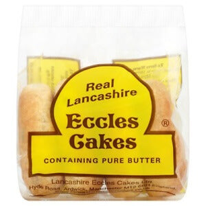Real Lancashire Eccles Cakes (Pack of Four) (CASE OF 12 x 100g)