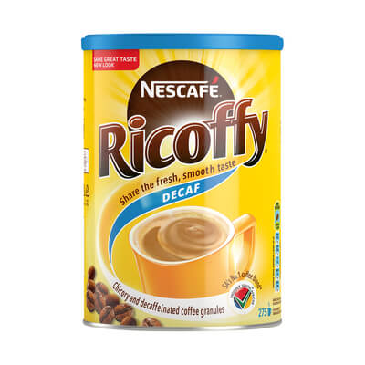 Nestle Nescafe Ricoffy Decaf Large Cannister (Kosher) (CASE OF 3 x 750g)