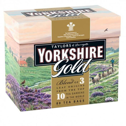 Taylors of Harrogate Yorkshire Gold (Pack of 80 Tea Bags) (CASE OF 10 x 250g)