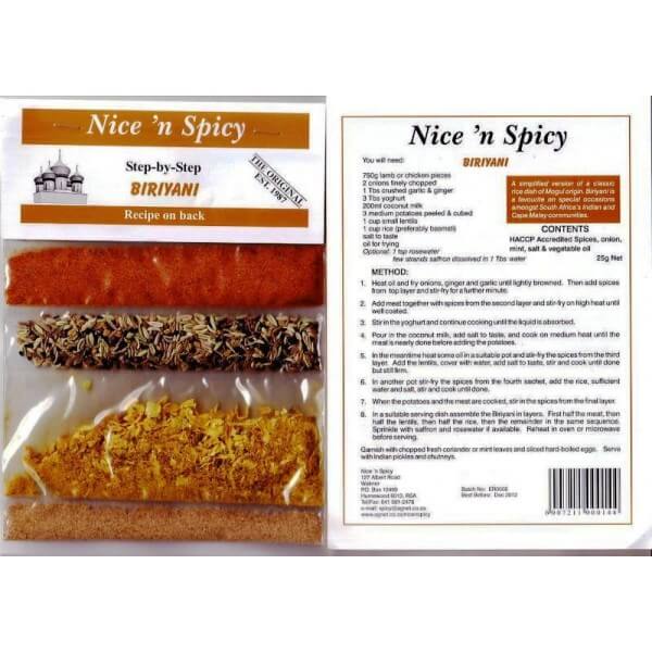 Nice n Spicy Biriyani Spice Mix (CASE OF 20 x 25g)
