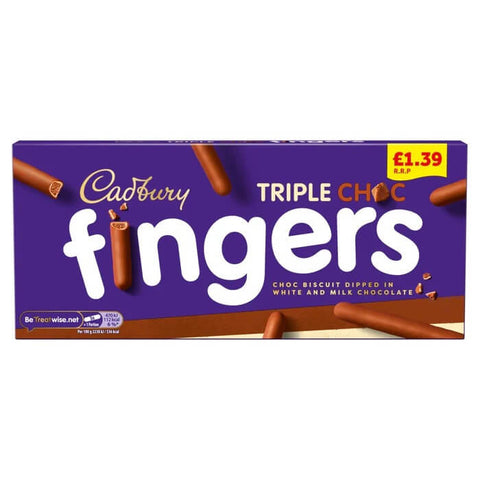 Cadbury Fingers Fabulous Triple Chocolate Fingers Biscuits (CASE OF 20 x 110g)