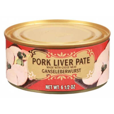 Geiers Pork Liver Pate with Goose Meat, A Rich and Creamy Liver Pate Full of Pork Spices and Goose Meat. Spead and Serve (CASE OF 12 x 184g)