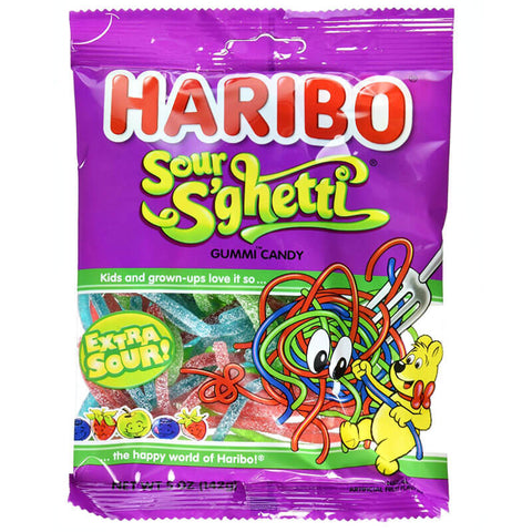 Haribo Sour S Ghetti Gummi Candy (CASE OF 12 x 142g)
