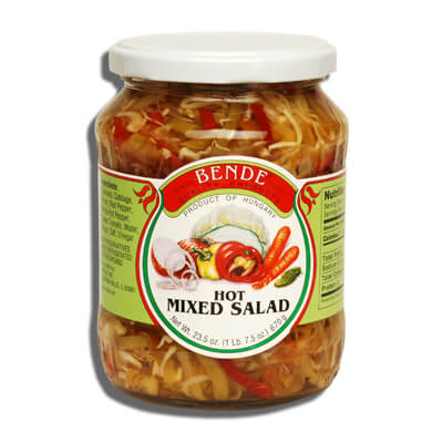 Bende Hungarian Hot Mixed Salad Quality Products Since 1935 (CASE OF 12 x 670g)
