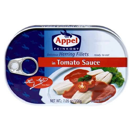 Appel Tender Herring Filets in Tomaten Creme (CASE OF 10 x 200g)