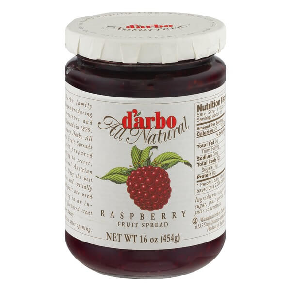 D Arbo Fruit Spread Raspberry (CASE OF 6 x 454g)