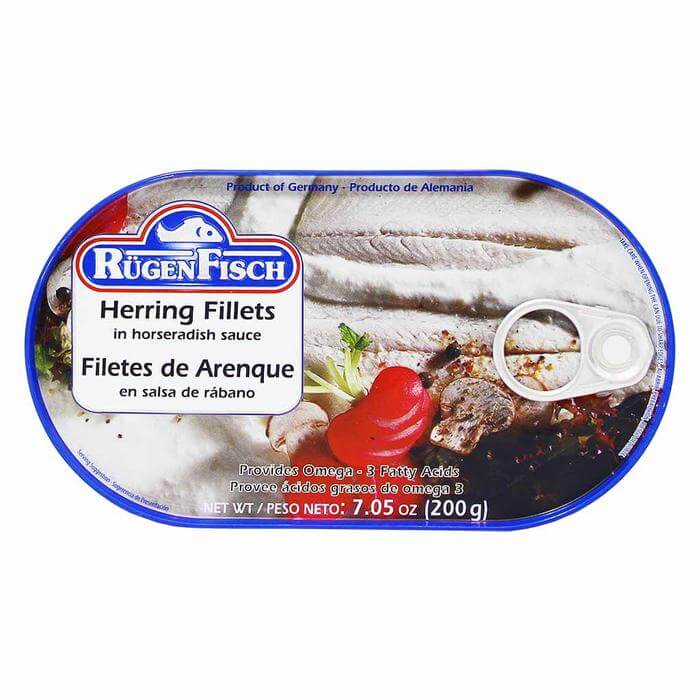 Ruegenfisch Herring Filets in Horseradish Sauce (CASE OF 18 x 200g)