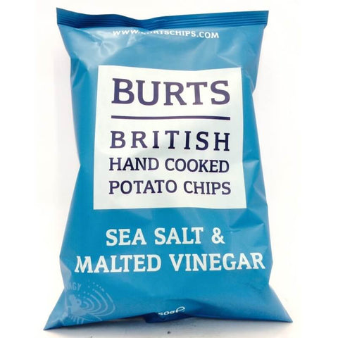 Burts Crisps Sea Salt and Malt Vinegar Thick Cut Potato Chips (CASE OF 10 x 150g)