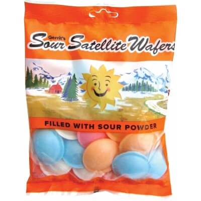 Gerrits Sour Satellite Wafers (Flying Saucers) Filled with Sour Powder (CASE OF 12 x 35g)