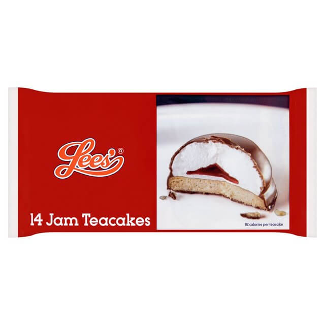 Lees Teacakes Jam (Pack of Six Cakes) (CASE OF 12 x 132g)