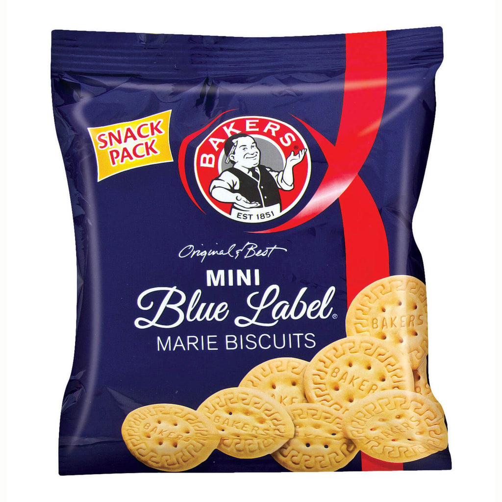 Bakers Blue Label Mini Marie Biscuits Bag (CASE OF 24 x 40g)