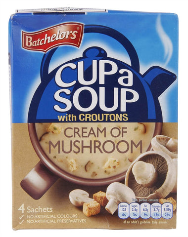 Batchelors Cup A Soup Cream of Mushroom with Croutons (Pack of 4) (CASE OF 9 x 99g)