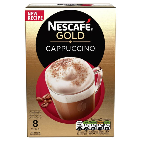 Nestle Nescafe Gold Cappuccino Mix (Pack of 8 Sachets) (CASE OF 6 x 124g)