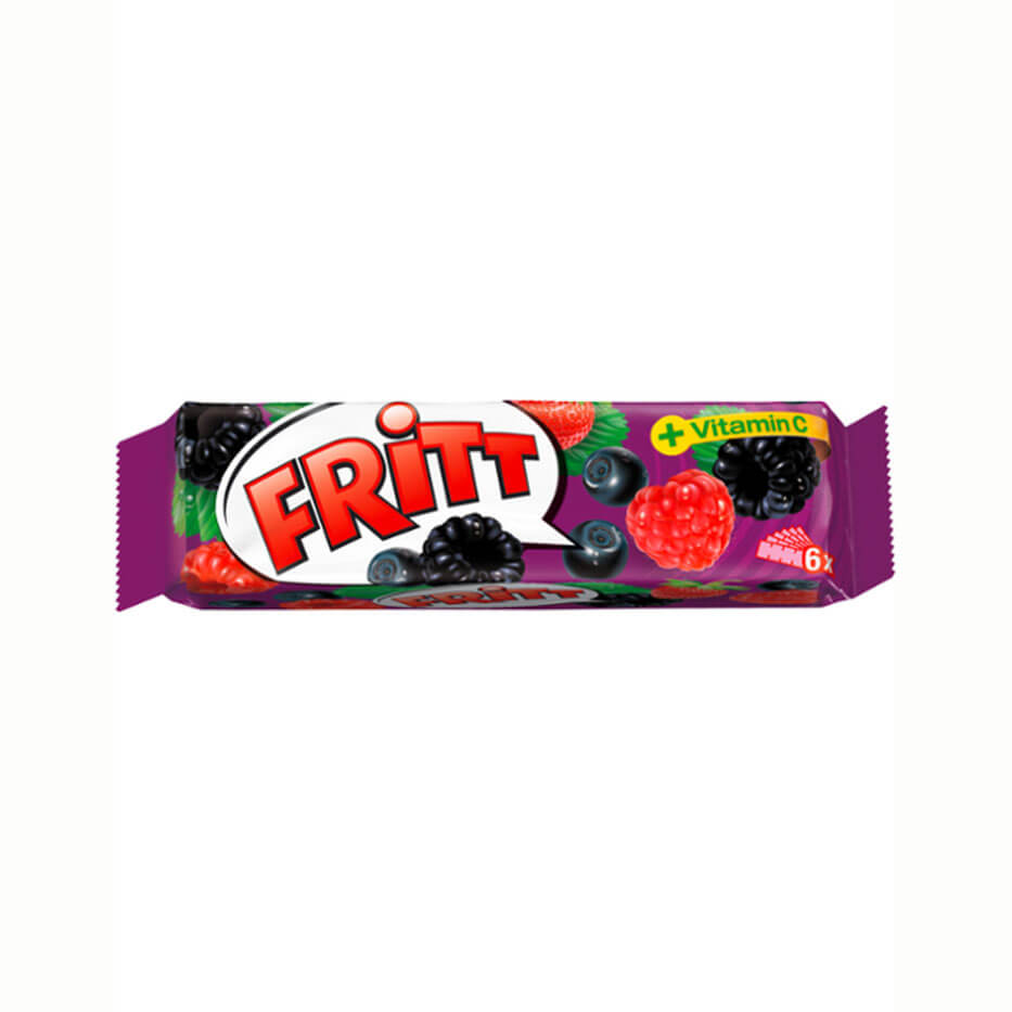 Fritt Chewy Candy Strips Wild Berry Flavour (Pack of Six) (CASE OF 3 x 70g)