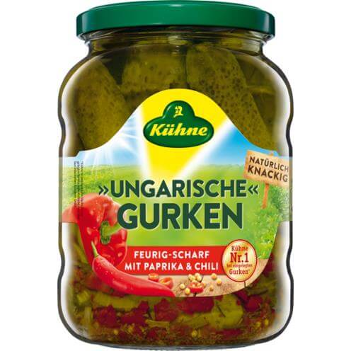 Kuehne Fiery Spicy Hungarian Pickles (CASE OF 12 x 670g)