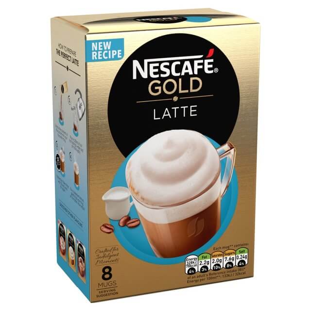 Nestle Nescafe Gold Latte Mix (Pack of 8 Sachets) (CASE OF 6 x 124g)