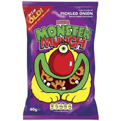 Walkers Crisps - Monster Munch Pickled Onion Flavour (CASE OF 30 x 40g)