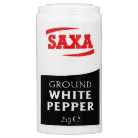 Saxa Ground White Pepper (CASE OF 12 x 25g)