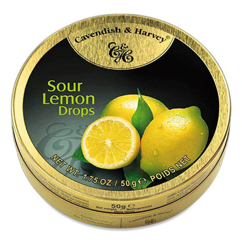 Cavendish and Harvey Small Sour Lemon Drops Tin (CASE OF 7 x 50g)