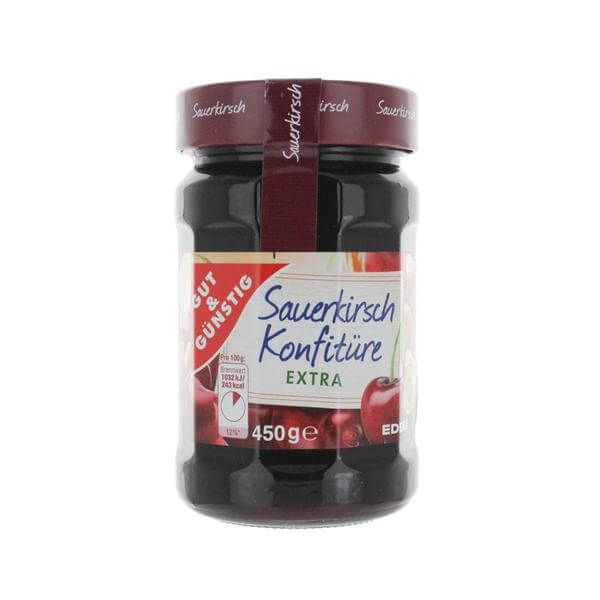 Gut and Gunstig Sour Cherry Jam Extra (CASE OF 10 x 450g)