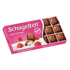 Schogetten Strawberry Yogurt Milk Chocolate Bar (HEAT SENSITIVE ITEM - PLEASE ADD A THERMAL BOX TO YOUR ORDER TO PROTECT YOUR ITEMS (CASE OF 15 x 100g)