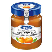 Hero Apricot Fruit Spread. Swiss product with production facilities in Spain and Switzerland (CASE OF 8 x 340g)