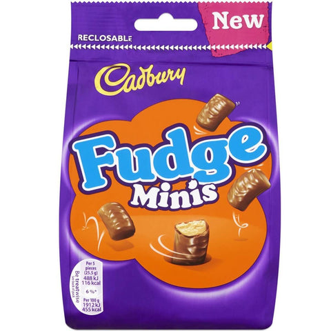 Cadbury Fudge Minis Bag (CASE OF 10 x 120g)