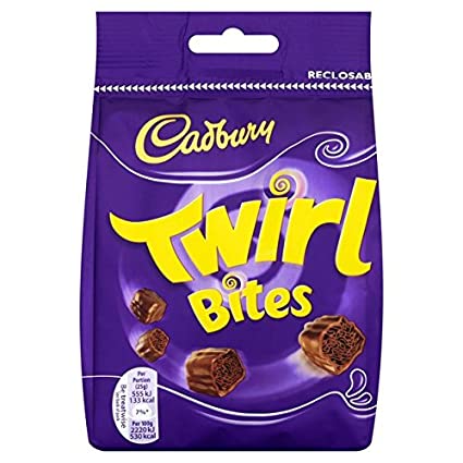 Cadbury Twirl (Dipped Flake) Bites Bag (HEAT SENSITIVE ITEM - PLEASE ADD A THERMAL BOX TO YOUR ORDER TO PROTECT YOUR ITEMS (CASE OF 10 x 109g)