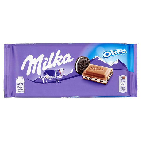 Milka Oreo Milk Chocolate Bar (HEAT SENSITIVE ITEM - PLEASE ADD A THERMAL BOX TO YOUR ORDER TO PROTECT YOUR ITEMS (CASE OF 22 x 100g)