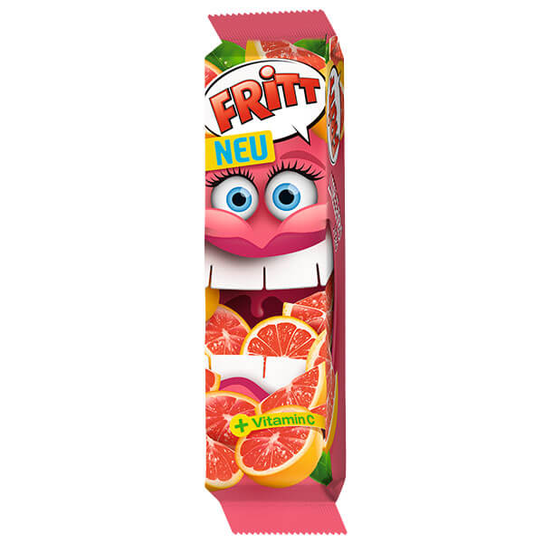 Fritt Chewy Candy Strips Grapefruit Flavour (Pack of Six) (CASE OF 3 x 70g)