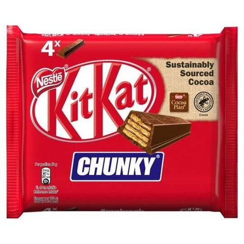 Nestle Kitkat Chunky (4 Pack) (HEAT SENSITIVE ITEM - PLEASE ADD A THERMAL BOX TO YOUR ORDER TO PROTECT YOUR ITEMS (CASE OF 24 x 128g)