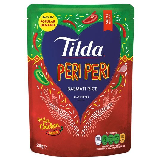 Tilda Steamed Peri Peri Rice (CASE OF 6 x 250g)