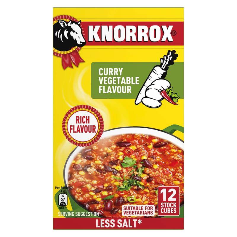Knorrox Stock Cubes 12 Blocks - Vegetable Curry (CASE OF 20 x 120g)