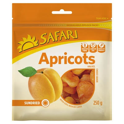 Safari Dried Fruit Apricots (CASE OF 20 x 250g)